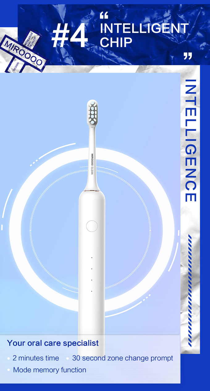 4 Modes Sonic Waterproof Electric Toothbrush 3.7V Rechargeable With Soft Bristles 13