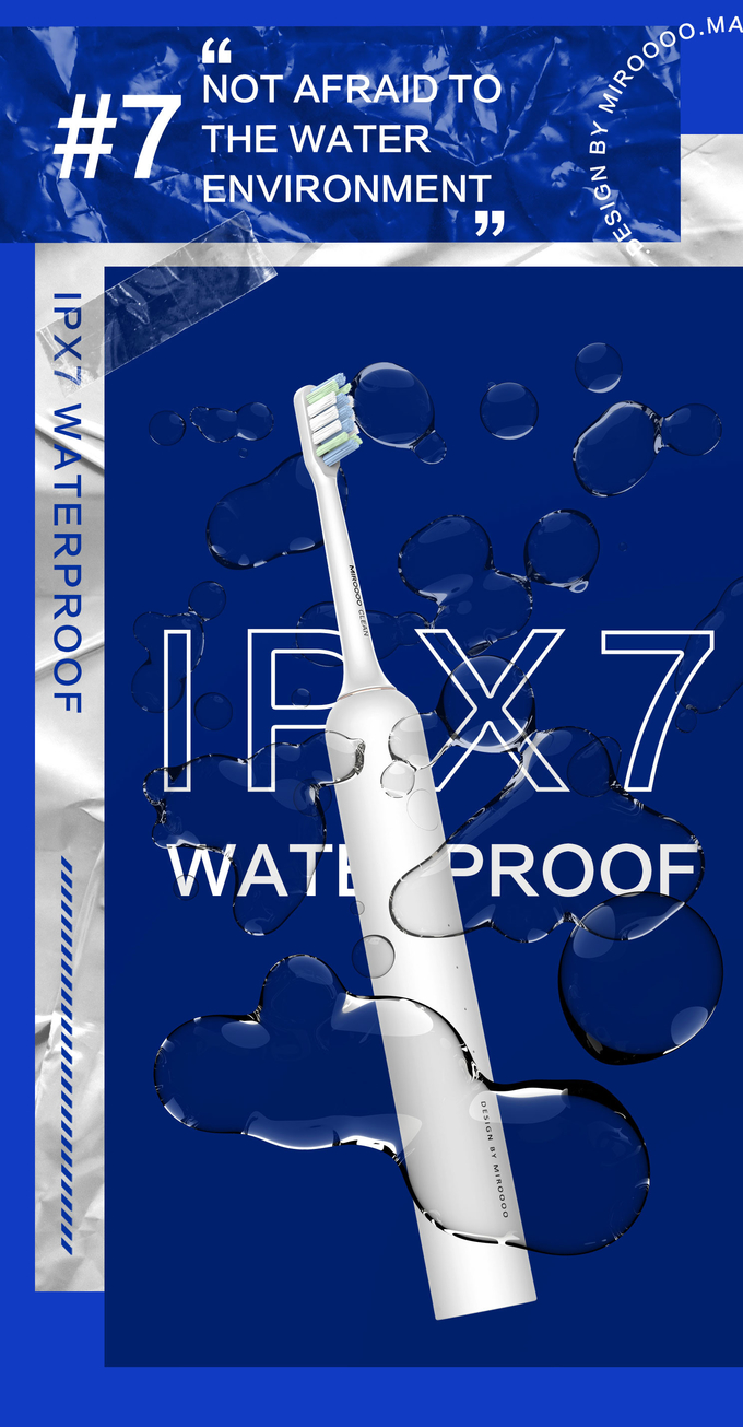 IPX7 Sonic Waterproof Electric Toothbrush Rechargeable Customized Logo 15