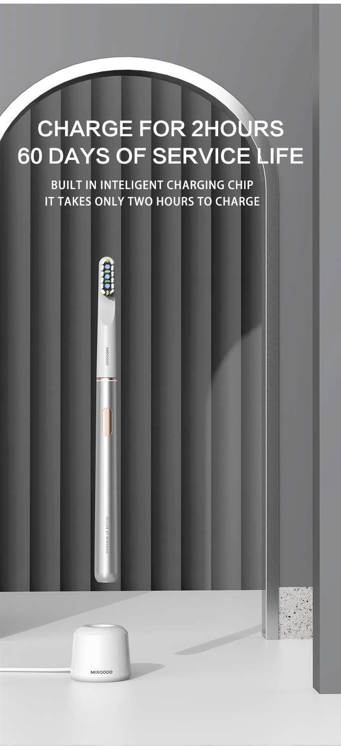 Slim Rechargeable Oral Care Electric Toothbrush IPX7 Waterproof With 3 Modes 10