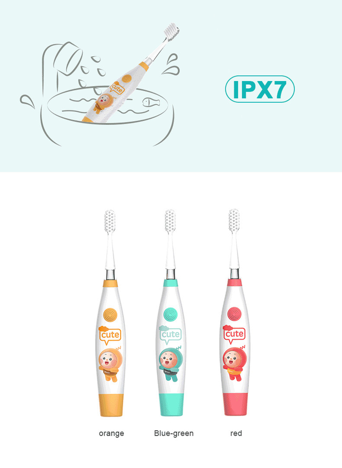 Kids IPX7 Oral Care Electric Toothbrush Battery Powered With Dupont Nylon Bristle 5