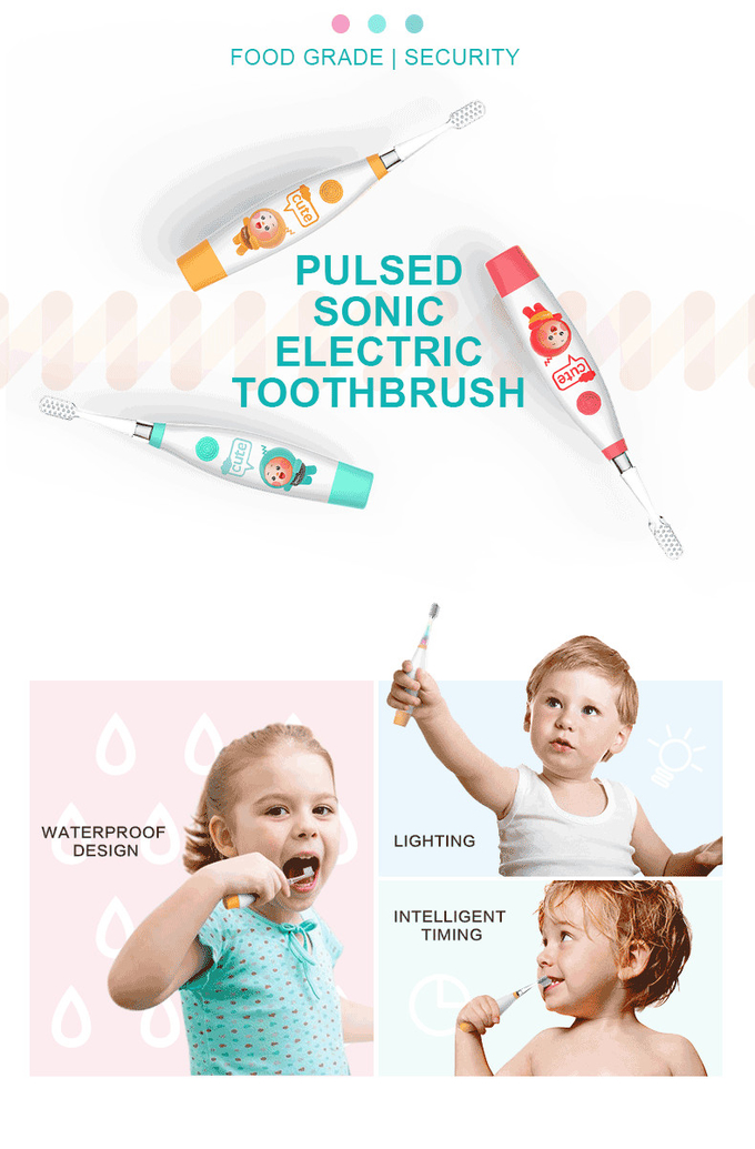 Soft Waterproof Electric Toothbrush IPX7 Cleaning Childrens Battery Toothbrush 1