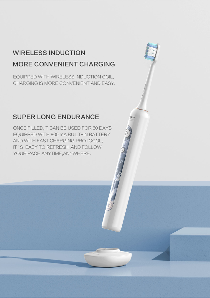 ODM Lithium Battery Dental Electric Toothbrush Wireless Charging 3.7V 1W 6