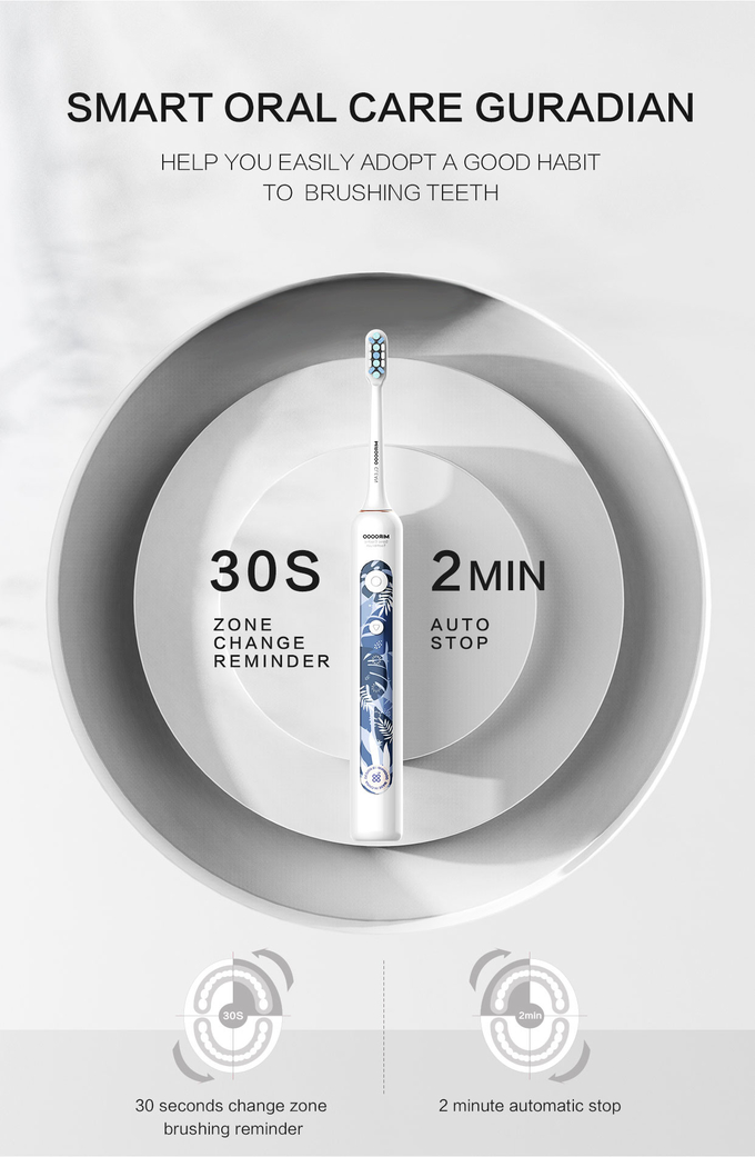 2024 Oem Wholesale Quality Adult Automatic Whitening Rechargeable Customized Electric Toothbrush with Led 4