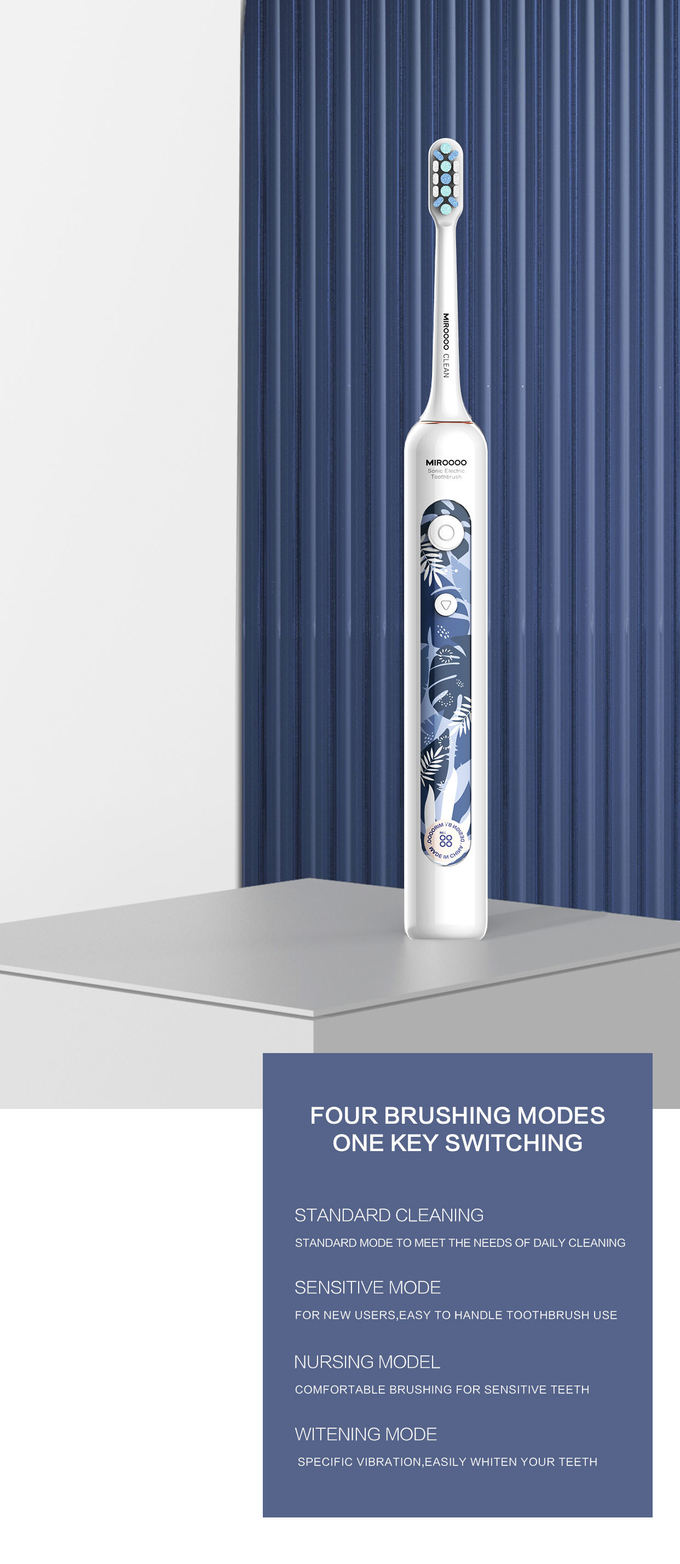 Smart Sonic Whitening Dupont Soft BrushWaterproof IPX7 Rechargeable Silent Electric Toothbrush 3