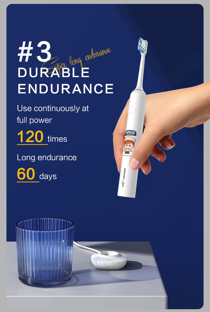 Teeth Whitening Sonic Electric Toothbrush Rechargeable Waterproof IPX7 4